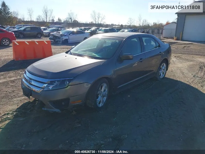 2012 Ford Fusion Se VIN: 3FAHP0HA1CR111808 Lot: 40826730