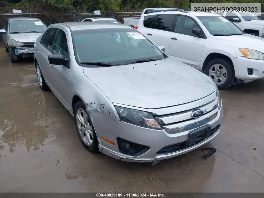 2012 Ford Fusion Se VIN: 3FAHP0HG0CR303323 Lot: 40829189