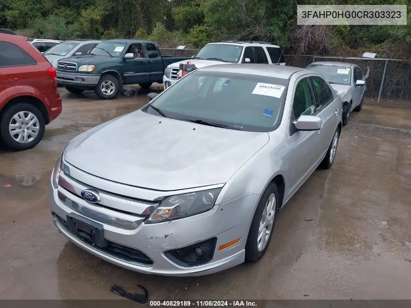 2012 Ford Fusion Se VIN: 3FAHP0HG0CR303323 Lot: 40829189