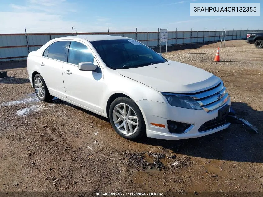 2012 Ford Fusion Sel VIN: 3FAHP0JA4CR132355 Lot: 40841246