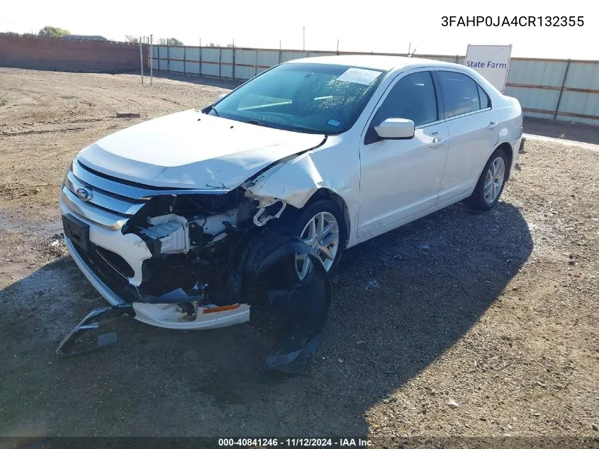 2012 Ford Fusion Sel VIN: 3FAHP0JA4CR132355 Lot: 40841246