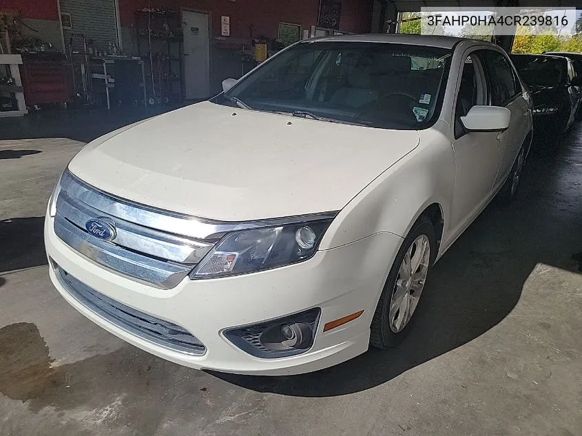 2012 Ford Fusion Se VIN: 3FAHP0HA4CR239816 Lot: 40845221