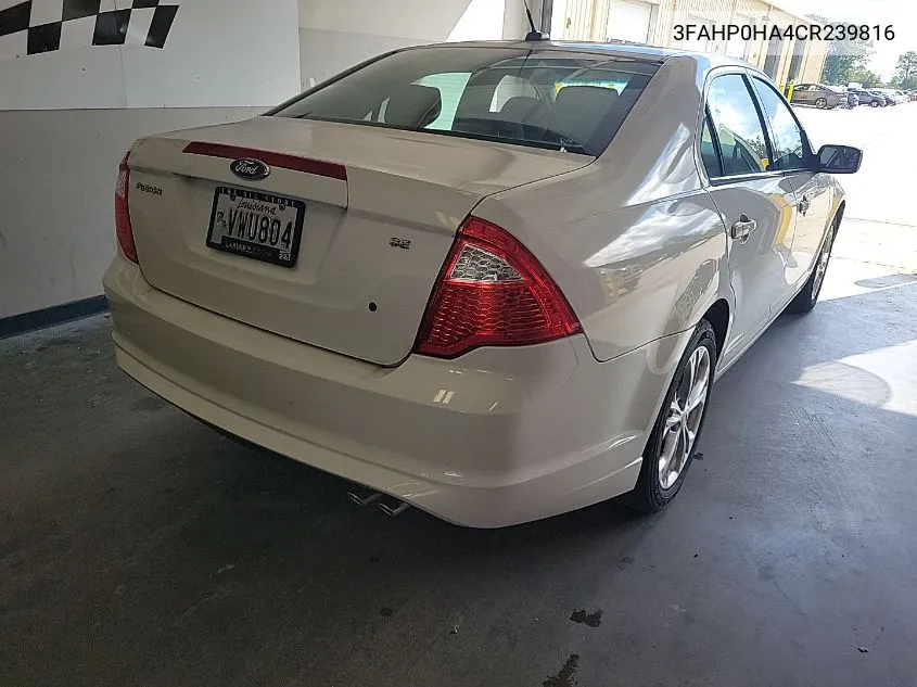 2012 Ford Fusion Se VIN: 3FAHP0HA4CR239816 Lot: 40845221