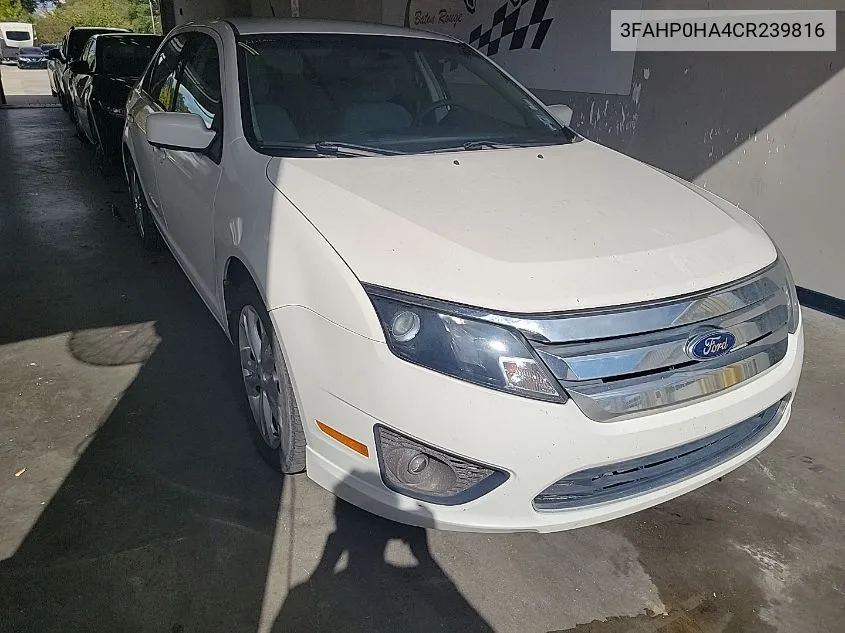 2012 Ford Fusion Se VIN: 3FAHP0HA4CR239816 Lot: 40845221