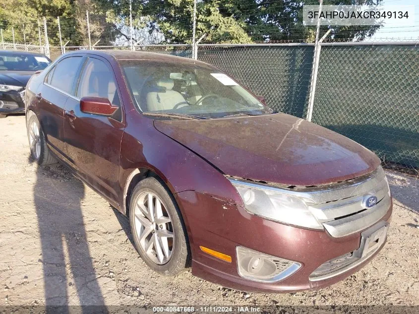 2012 Ford Fusion Sel VIN: 3FAHP0JAXCR349134 Lot: 40847668