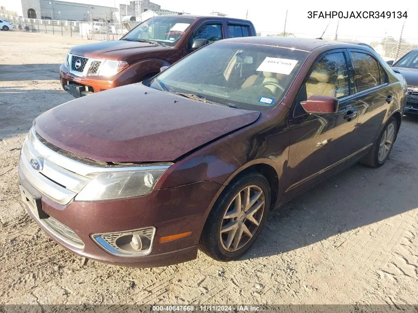 2012 Ford Fusion Sel VIN: 3FAHP0JAXCR349134 Lot: 40847668