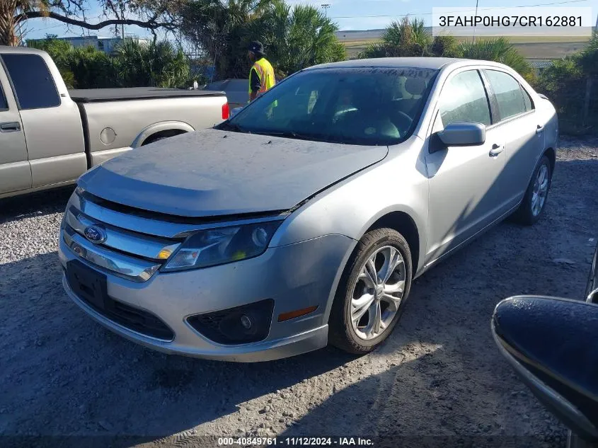 2012 Ford Fusion Se VIN: 3FAHP0HG7CR162881 Lot: 40849761