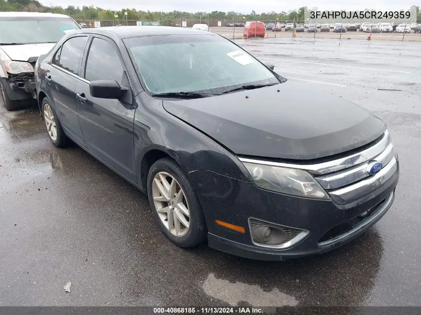 2012 Ford Fusion Sel VIN: 3FAHP0JA5CR249359 Lot: 40868185