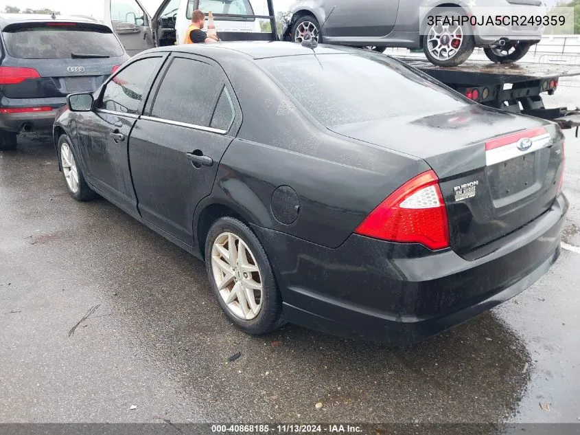 2012 Ford Fusion Sel VIN: 3FAHP0JA5CR249359 Lot: 40868185