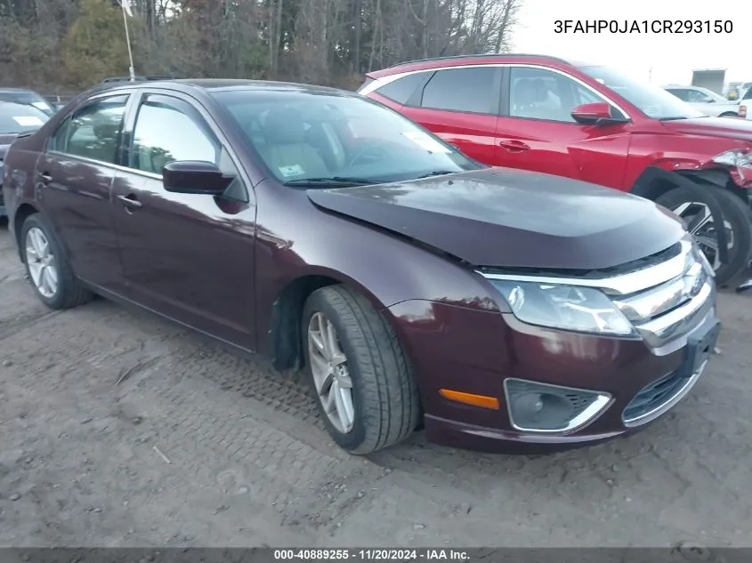 2012 Ford Fusion Sel VIN: 3FAHP0JA1CR293150 Lot: 40889255