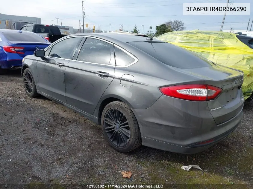 2013 Ford Fusion Se VIN: 3FA6P0HR4DR366290 Lot: 12158102