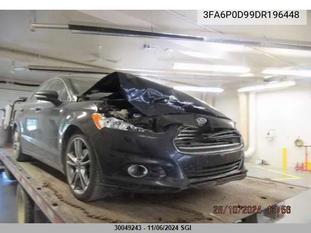 2013 Ford Fusion Titanium VIN: 3FA6P0D99DR196448 Lot: 30049243