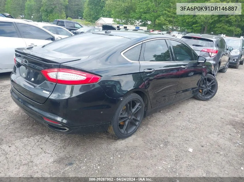 2013 Ford Fusion Titanium VIN: 3FA6P0K91DR146887 Lot: 39267952