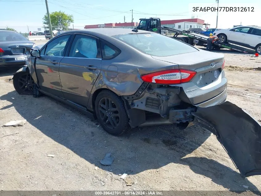 2013 Ford Fusion Se VIN: 3FA6P0H77DR312612 Lot: 39642701