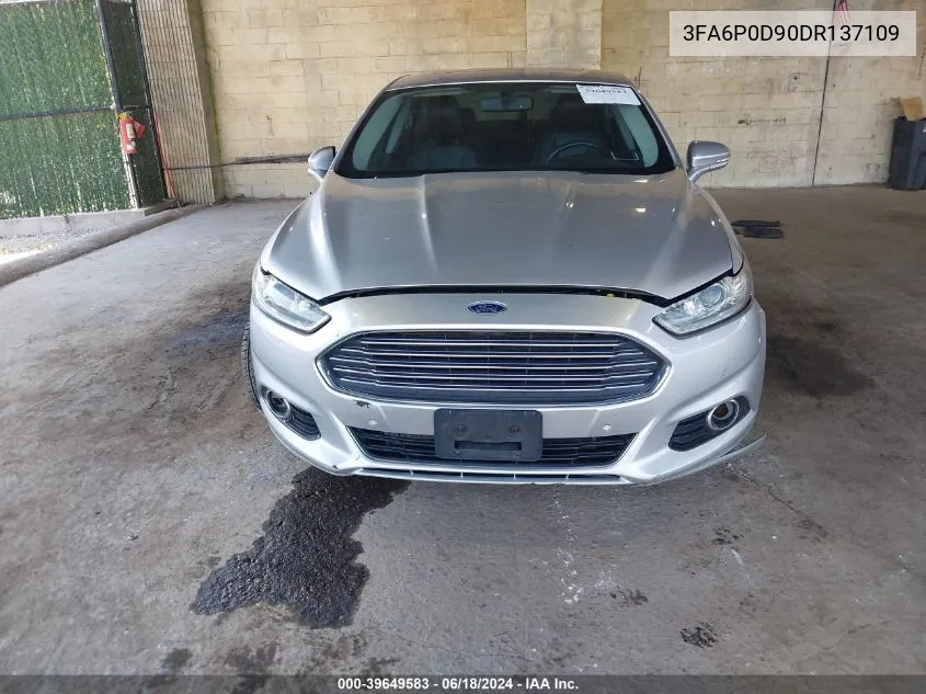 2013 Ford Fusion Titanium VIN: 3FA6P0D90DR137109 Lot: 39649583