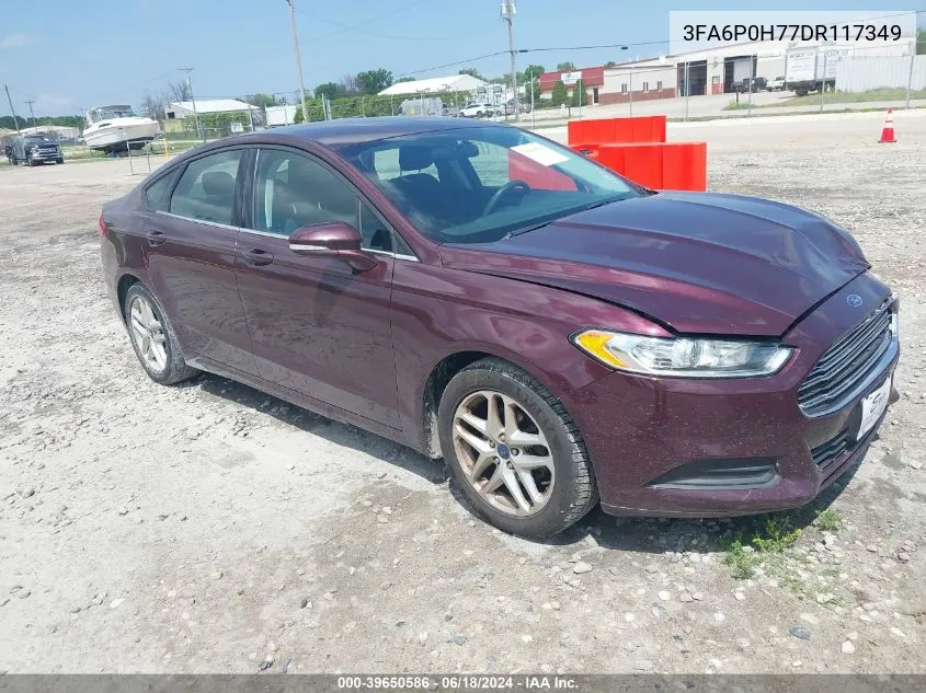 2013 Ford Fusion Se VIN: 3FA6P0H77DR117349 Lot: 39650586