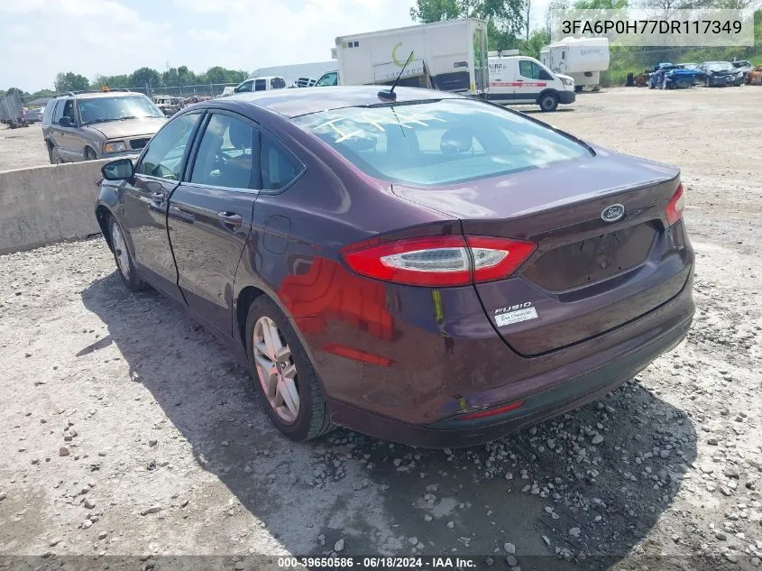 2013 Ford Fusion Se VIN: 3FA6P0H77DR117349 Lot: 39650586