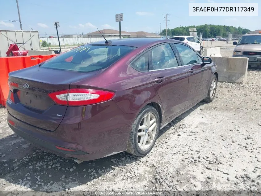 2013 Ford Fusion Se VIN: 3FA6P0H77DR117349 Lot: 39650586