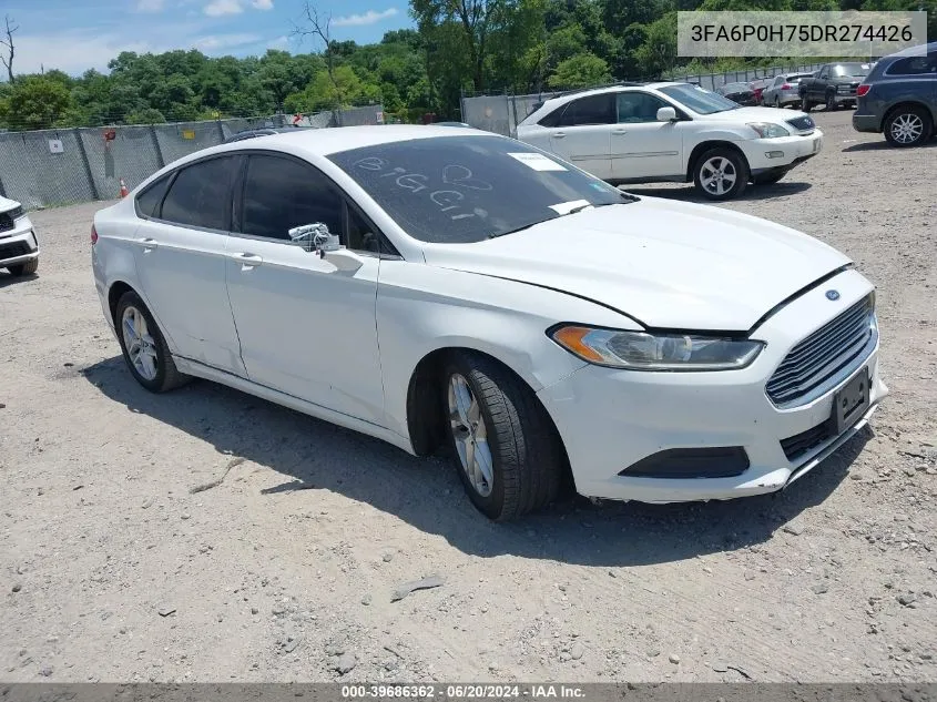 2013 Ford Fusion Se VIN: 3FA6P0H75DR274426 Lot: 39686362