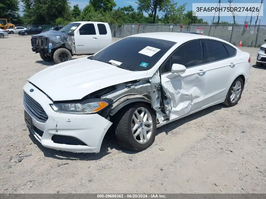 2013 Ford Fusion Se VIN: 3FA6P0H75DR274426 Lot: 39686362