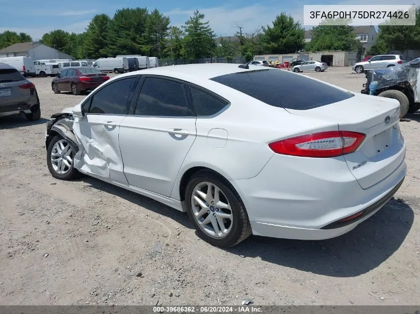 2013 Ford Fusion Se VIN: 3FA6P0H75DR274426 Lot: 39686362