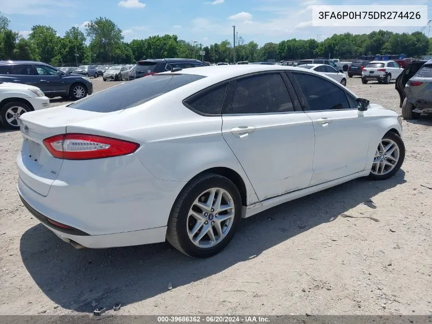 2013 Ford Fusion Se VIN: 3FA6P0H75DR274426 Lot: 39686362