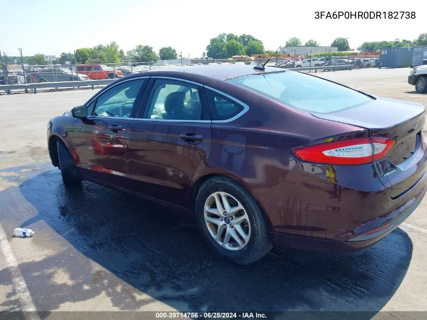 2013 Ford Fusion Se VIN: 3FA6P0HR0DR182738 Lot: 39714756