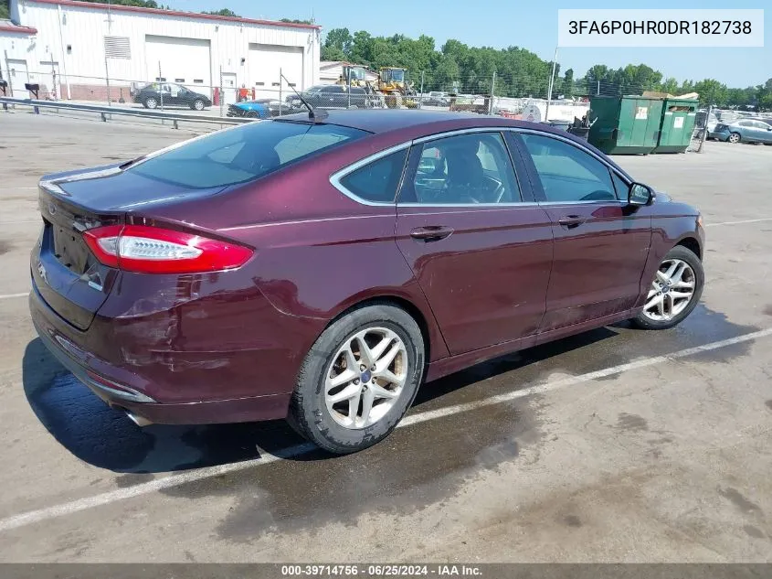 2013 Ford Fusion Se VIN: 3FA6P0HR0DR182738 Lot: 39714756