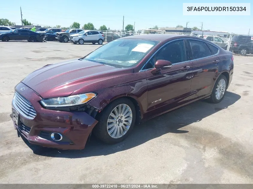 2013 Ford Fusion Hybrid Se VIN: 3FA6P0LU9DR150334 Lot: 39722410