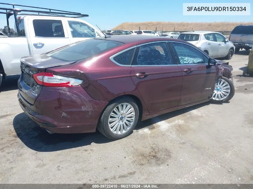 2013 Ford Fusion Hybrid Se VIN: 3FA6P0LU9DR150334 Lot: 39722410