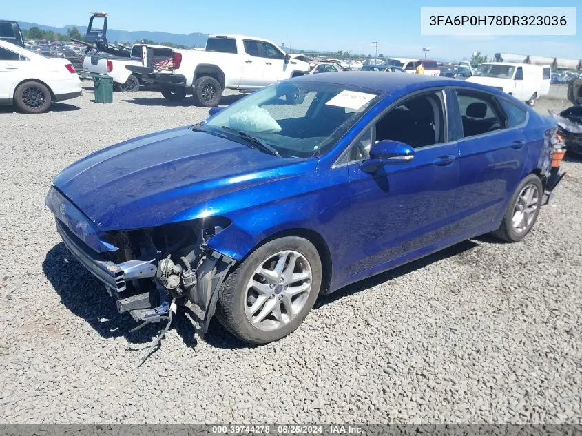 2013 Ford Fusion Se VIN: 3FA6P0H78DR323036 Lot: 39744278