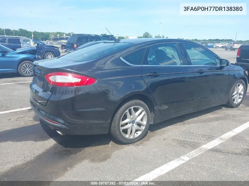 2013 Ford Fusion Se VIN: 3FA6P0H77DR138380 Lot: 39787392