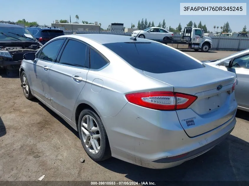 2013 Ford Fusion Se VIN: 3FA6P0H76DR345245 Lot: 39810553