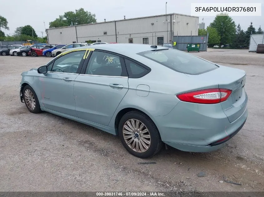 2013 Ford Fusion Hybrid Se VIN: 3FA6P0LU4DR376801 Lot: 39831746