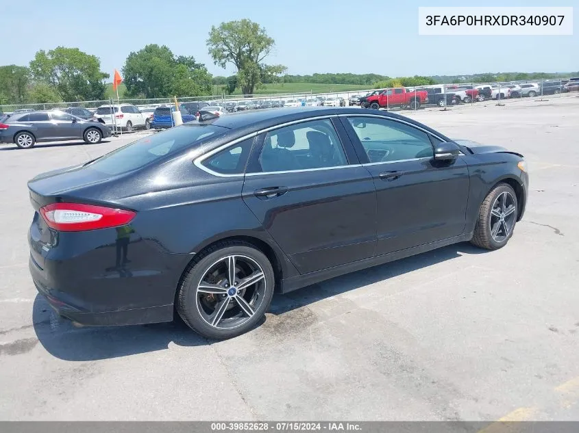 2013 Ford Fusion Se VIN: 3FA6P0HRXDR340907 Lot: 39852628