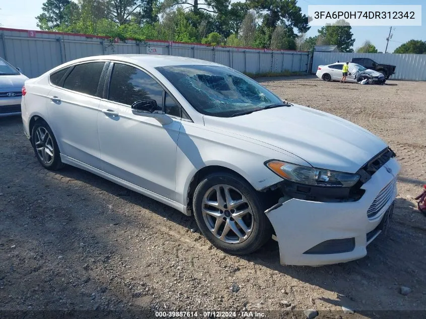 2013 Ford Fusion Se VIN: 3FA6P0H74DR312342 Lot: 39857614