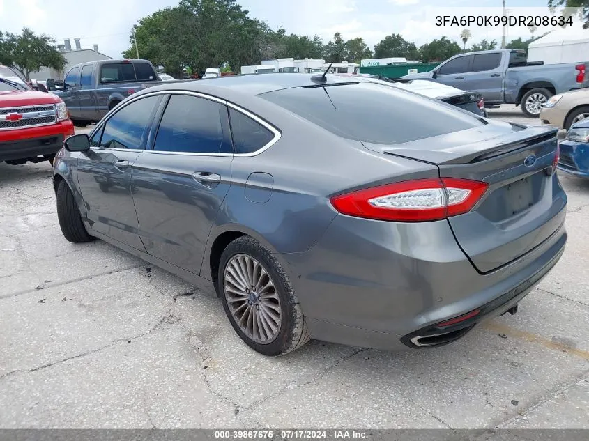 2013 Ford Fusion Titanium VIN: 3FA6P0K99DR208634 Lot: 39867675