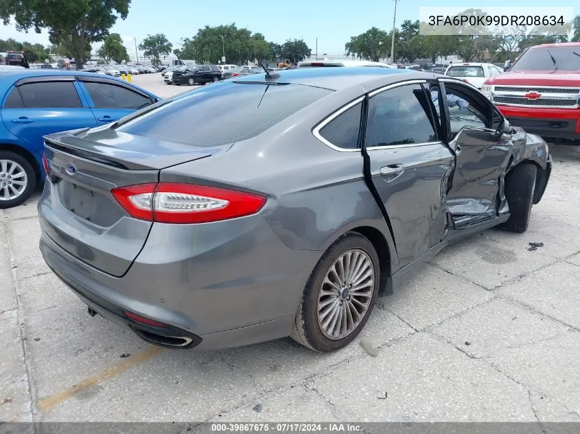 2013 Ford Fusion Titanium VIN: 3FA6P0K99DR208634 Lot: 39867675