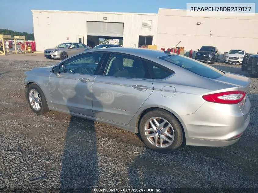 2013 Ford Fusion Se VIN: 3FA6P0H78DR237077 Lot: 39886370