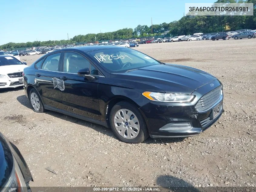 2013 Ford Fusion S VIN: 3FA6P0G71DR268981 Lot: 39910712