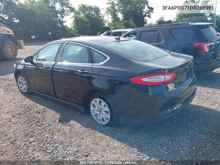 2013 Ford Fusion S VIN: 3FA6P0G71DR268981 Lot: 39910712