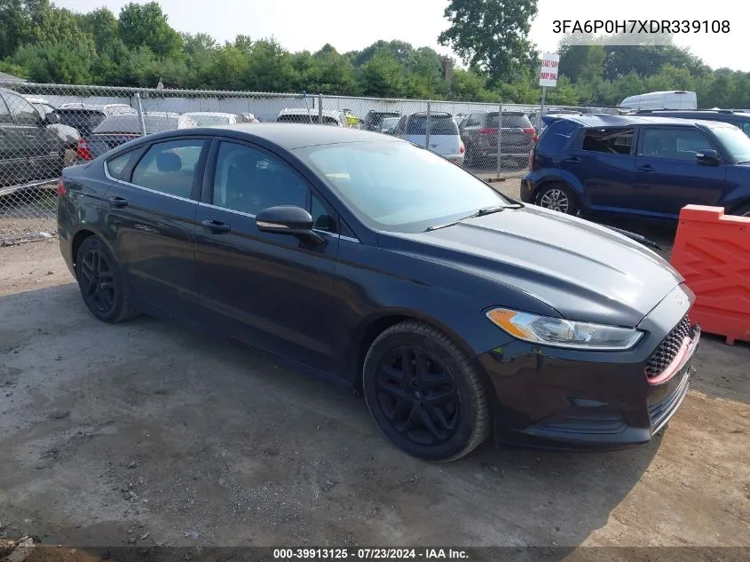 2013 Ford Fusion Se VIN: 3FA6P0H7XDR339108 Lot: 39913125