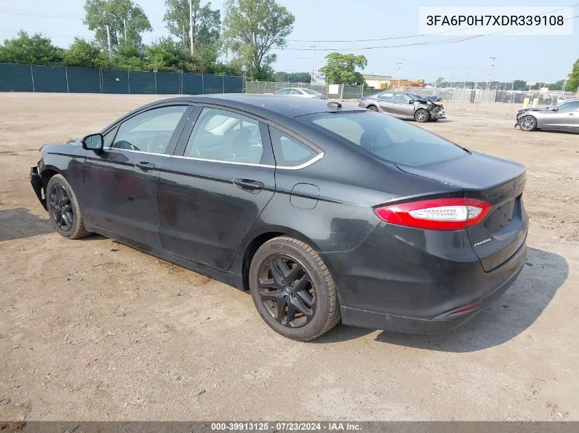 2013 Ford Fusion Se VIN: 3FA6P0H7XDR339108 Lot: 39913125