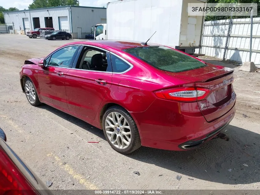 2013 Ford Fusion Titanium VIN: 3FA6P0D98DR333167 Lot: 39914722