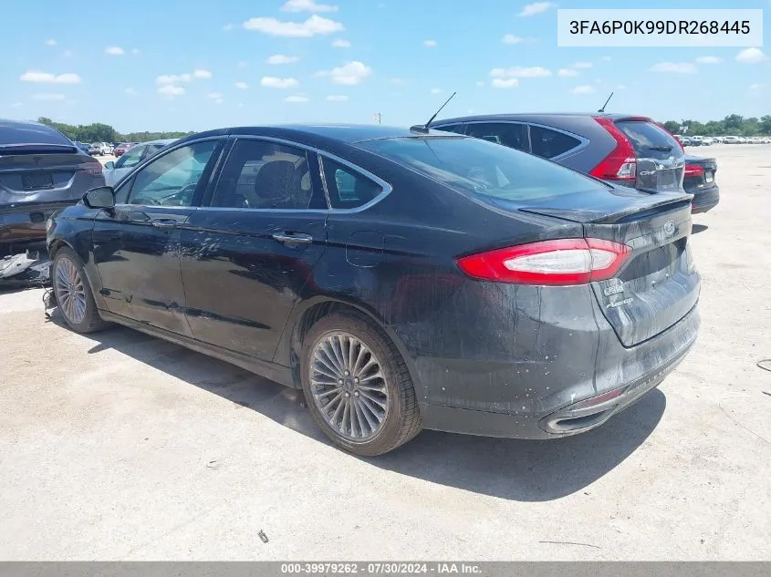 2013 Ford Fusion Titanium VIN: 3FA6P0K99DR268445 Lot: 39979262