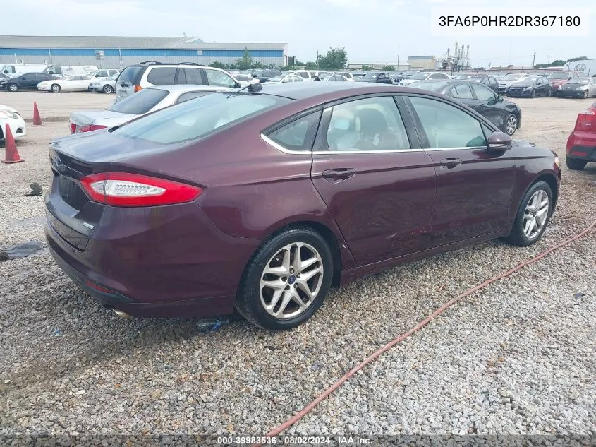 2013 Ford Fusion Se VIN: 3FA6P0HR2DR367180 Lot: 39983536