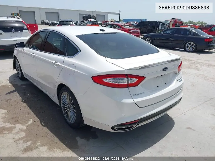 2013 Ford Fusion Titanium VIN: 3FA6P0K90DR386898 Lot: 39984832