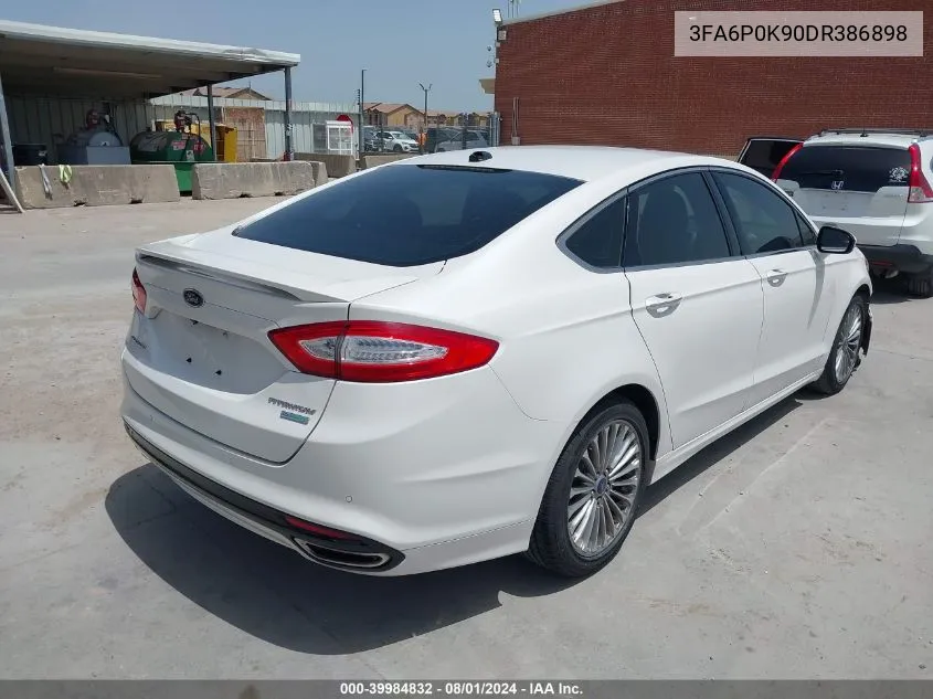 2013 Ford Fusion Titanium VIN: 3FA6P0K90DR386898 Lot: 39984832