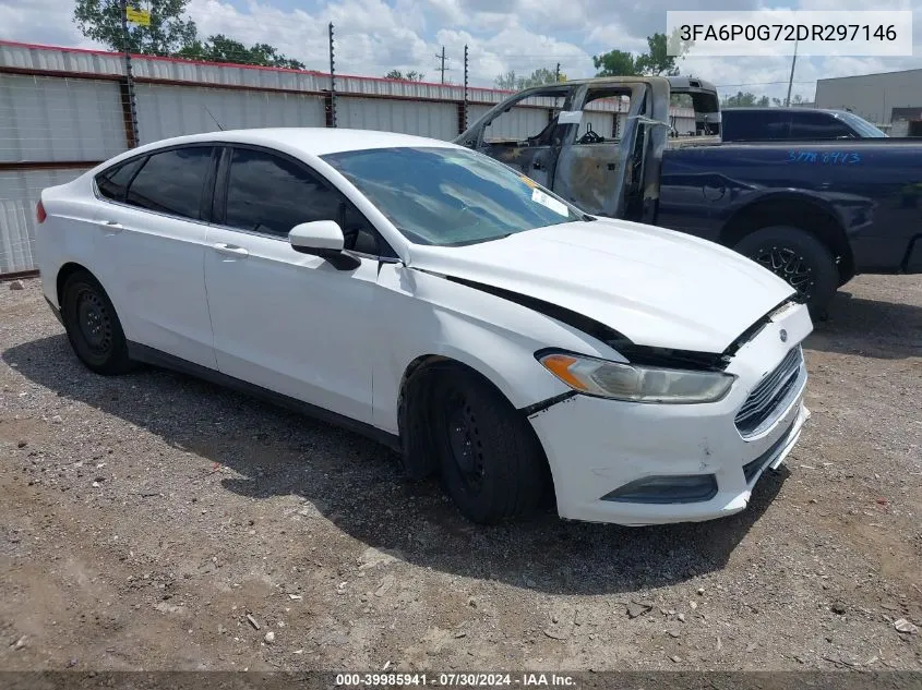 2013 Ford Fusion S VIN: 3FA6P0G72DR297146 Lot: 39985941