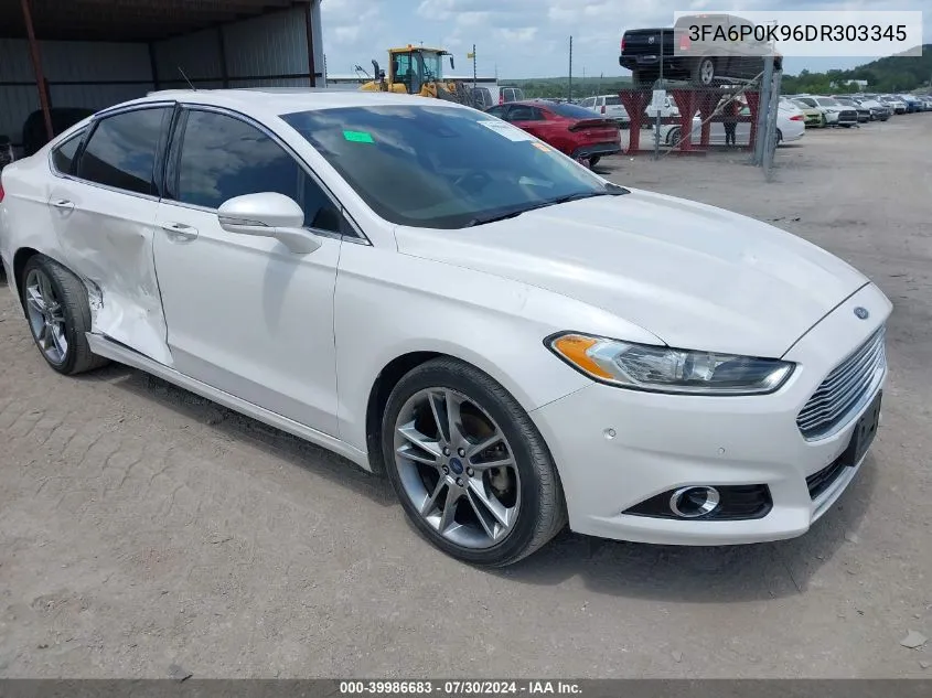 2013 Ford Fusion Titanium VIN: 3FA6P0K96DR303345 Lot: 39986683